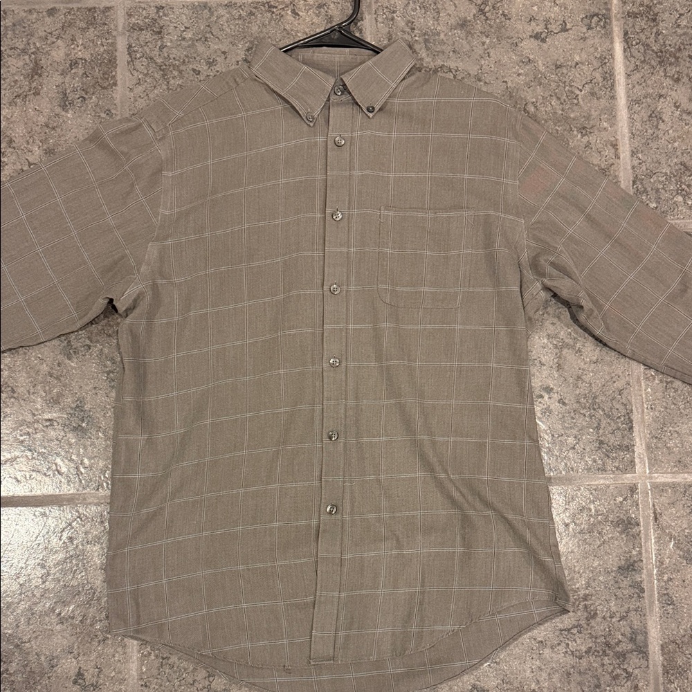 Men's Beige Checkered Shirt